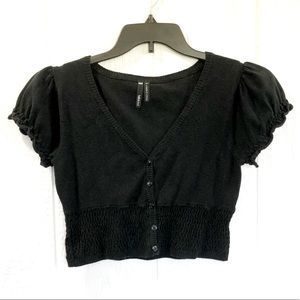 TakeOut brand Cropped Sweater, Black cropped sweater